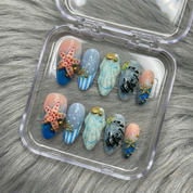 Ocean Whispers full press-on nail set – sizes XS–L by Handora