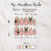 Frenchie Plaid full press-on nail set – sizes XS–L by Handora