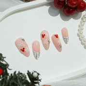 Frost Kiss press-on nails – hand-painted reusable gel set by Handora