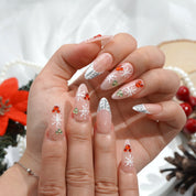 Frost Kiss press-on nails – hand-painted reusable gel set by Handora