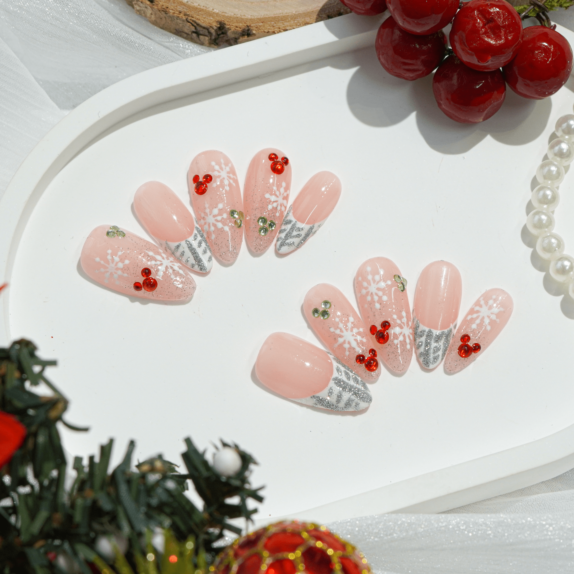 Frost Kiss full press-on nail set – sizes XS–L by Handora