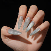 Frostbeam cat eye nail design – handmade press-on nails by Handora