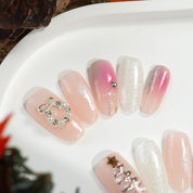 Frosted Pink full press-on nail set – sizes XS–L by Handora
