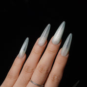 Frostveil press-on nails – hand-painted reusable gel set by Handora