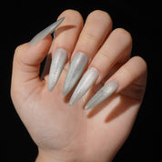 Frostveil cat eye nail design – handmade press-on nails by Handora
