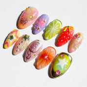 Fruit Carnival full press-on nail set – sizes XS–L by Handora