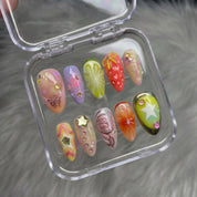 Fruit Carnival summer nail design – handmade press-on nails by Handora