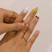 Fruit Punch kawaii nail design – handmade press-on nails by Handora