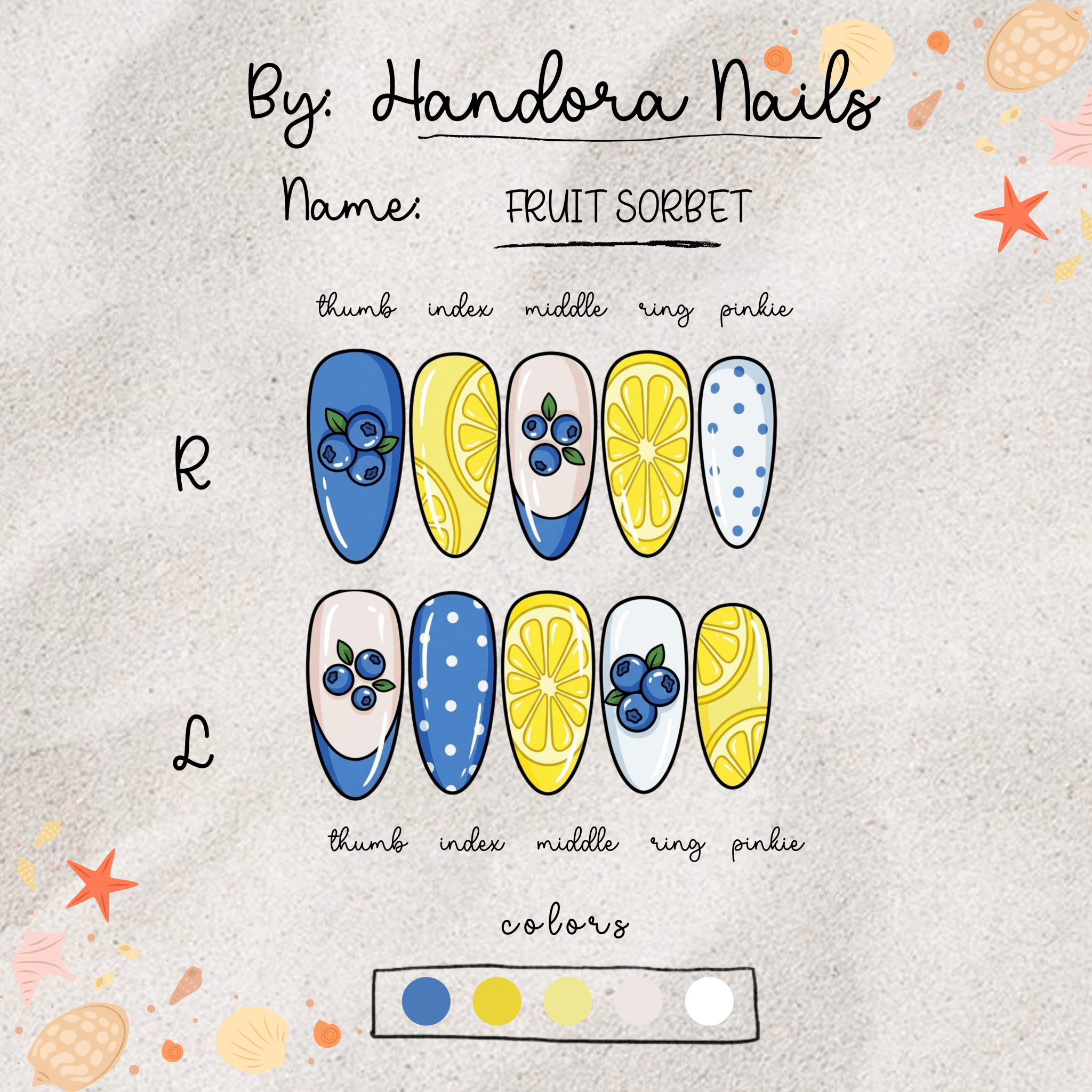 Fruit Sorbet press-on nails by Handora