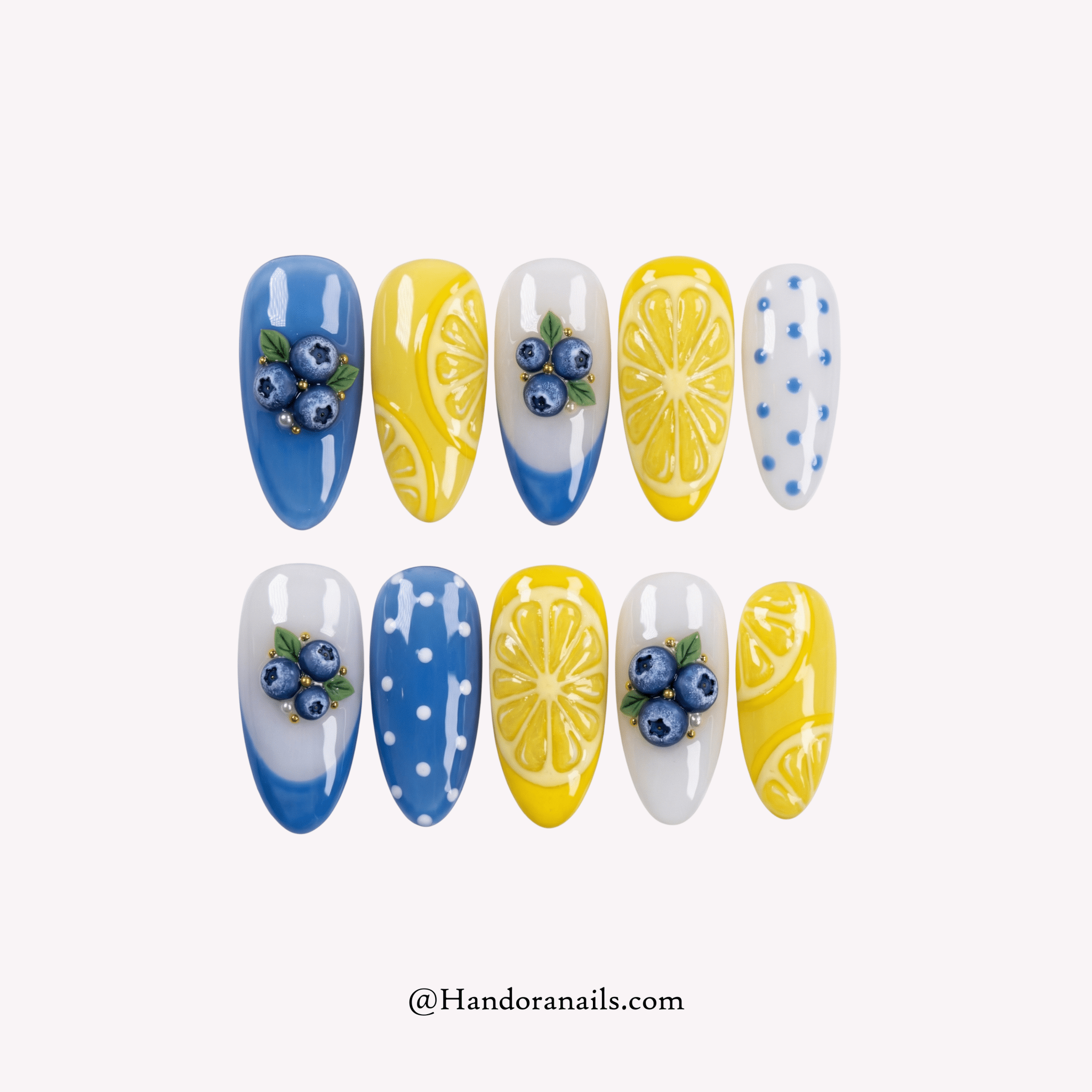 Fruit Sorbet summer press-on nails by Handora
