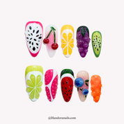 Fruity Party kawaii press-on nails by Handora