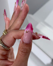 Fuchsia Flora full press-on nail set – sizes XS–L by Handora