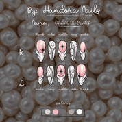 Galactic Pearl almond press-on nails – design close-up by Handora