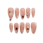 Garden Insects floral press-on nails by Handora