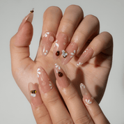 Garden Insects press-on nails – hand-painted reusable gel set by Handora