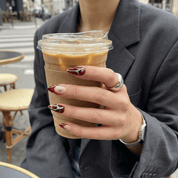 Garnet Chrome press-on nails – hand-painted reusable gel set by Handora