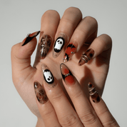 Ghost Night press-on nails – design close-up by Handora