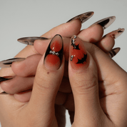 Ghost Night gothic nail design – handmade press-on nails by Handora
