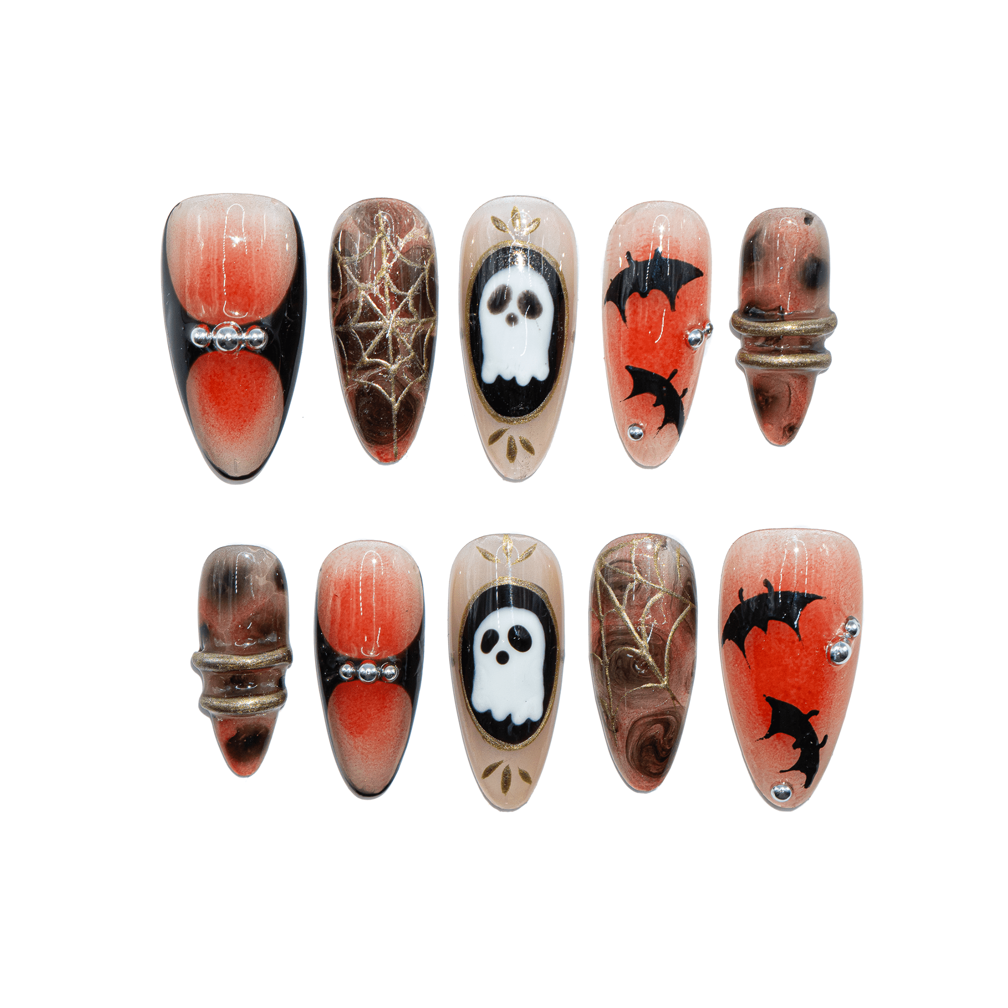 Ghost Night gothic press-on nails by Handora