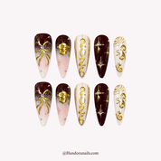 Gilded Graduate press-on nails by Handora