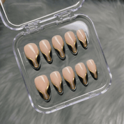 Gilded Onyx press-on nails by Handora