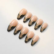 Gilded Onyx full press-on nail set – sizes XS–L by Handora