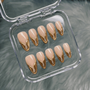 Gilded Onyx press-on nails – hand-painted reusable gel set by Handora