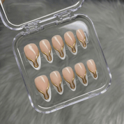 Gilded Onyx press-on nails – design close-up by Handora