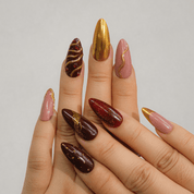 Gilded Velvet press-on nails – design close-up by Handora