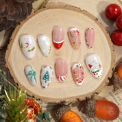 Ginger Cheer almond press-on nails by Handora