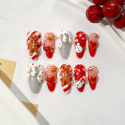 Ginger Joy almond press-on nails by Handora