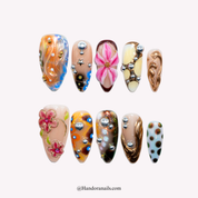 Glam Bloom cute press-on nails by Handora