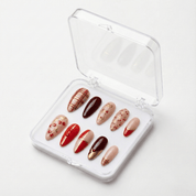 Golden Cherry 3d nail design – handmade press-on nails by Handora