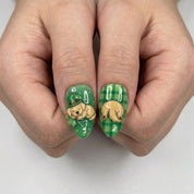 Golden Clover full press-on nail set – sizes XS–L by Handora