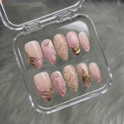 Golden Floral full press-on nail set – sizes XS–L by Handora