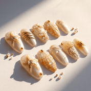 Golden Marine full press-on nail set – sizes XS–L by Handora