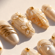 Golden Marine gold press-on nails by Handora