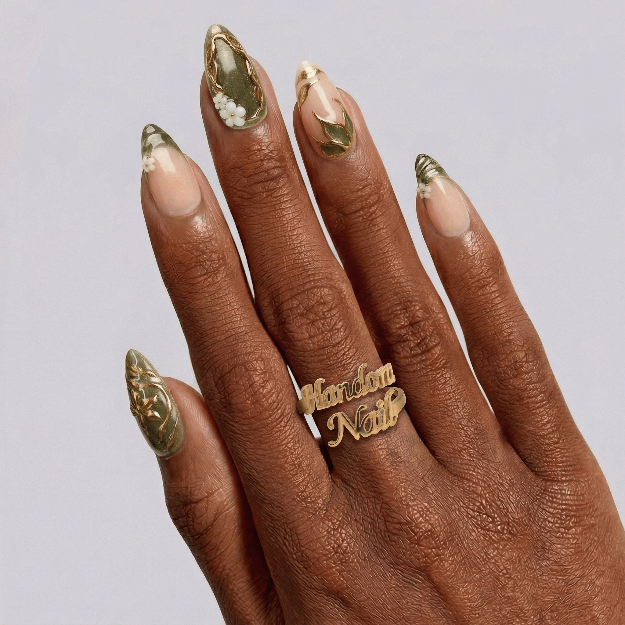 Golden Moss - Handora Nails - cat eye nailsgel nailsgreen nails