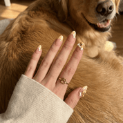 Golden Plaid press-on nails – hand-painted reusable gel set by Handora