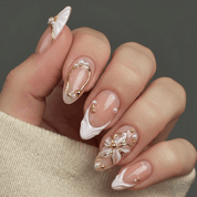 Golden Relief gold press-on nails by Handora