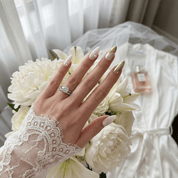 Golden Wave press-on nails – hand-painted reusable gel set by Handora