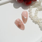 Golden Whisper nail design – handmade press-on nails by Handora