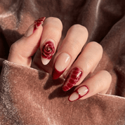 Gothic Rose press-on nails – hand-painted reusable gel set by Handora