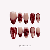 Gothic Rose pink gothic press-on nails by Handora