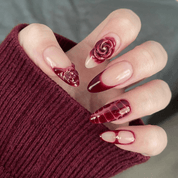 Gothic Rose gothic nail design – handmade press-on nails by Handora