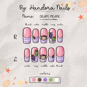 Grape Prank press-on nails by Handora