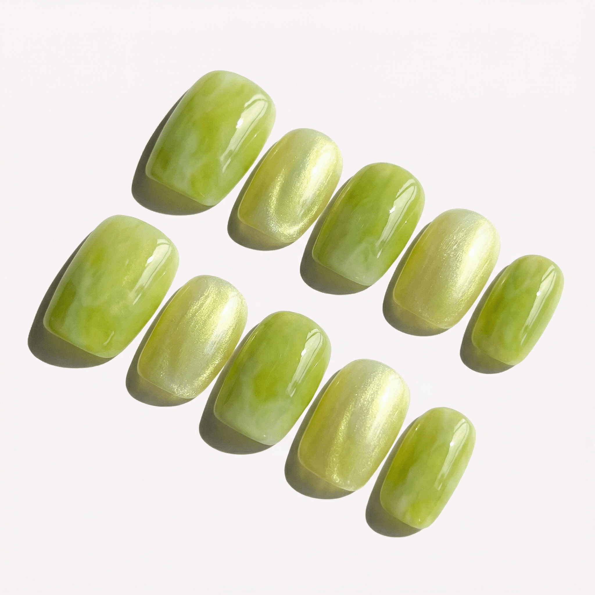 Green Grape salon-quality handmade press-on nails by Handora