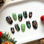Grinchmas square cute press-on nails by Handora