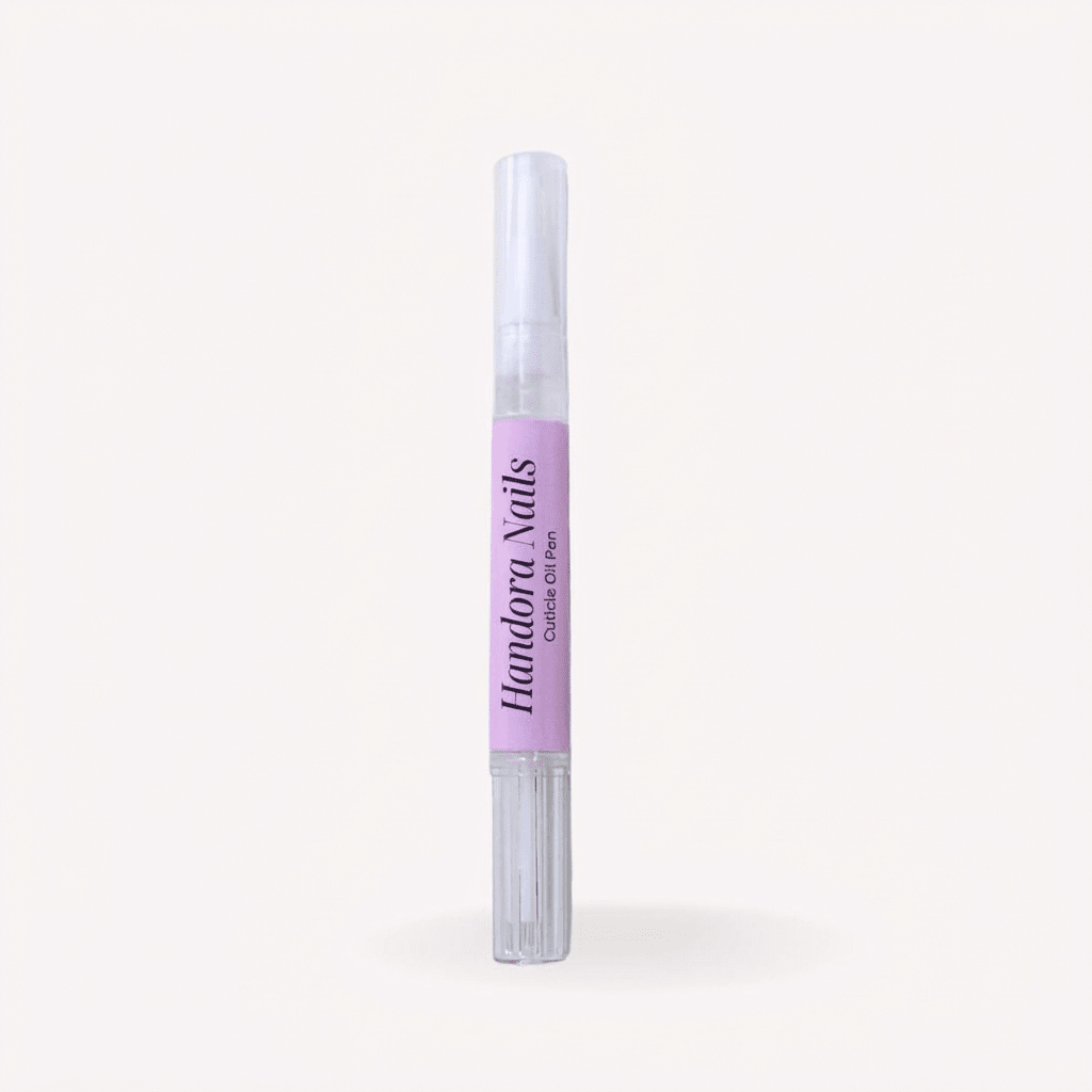 Handora Cuticle Oil Pen press-on nails – hand-painted reusable gel set by Handora