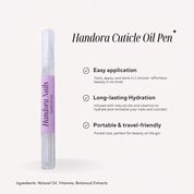 Handora Cuticle Oil Pen press-on nails – design close-up by Handora